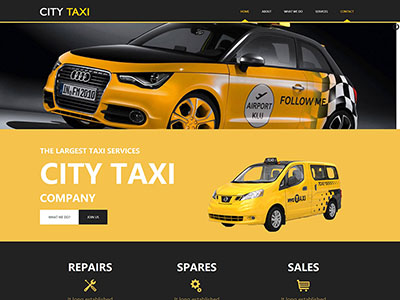 Taxi黄色出租车网站模板是一款黄色风格的出租车企业网站模板下载